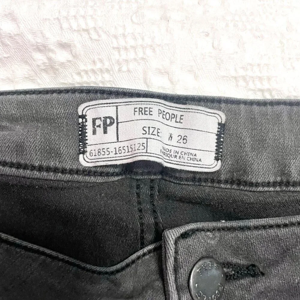 Free People We the Free Just Float On Flare Raw Hem Festival Black Size 26